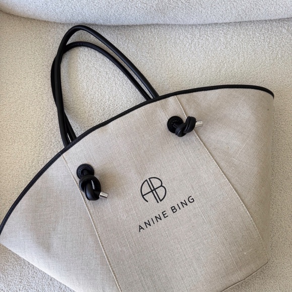 ANINE BING Taylin Linen Tote Bag - Picture 3 of 4